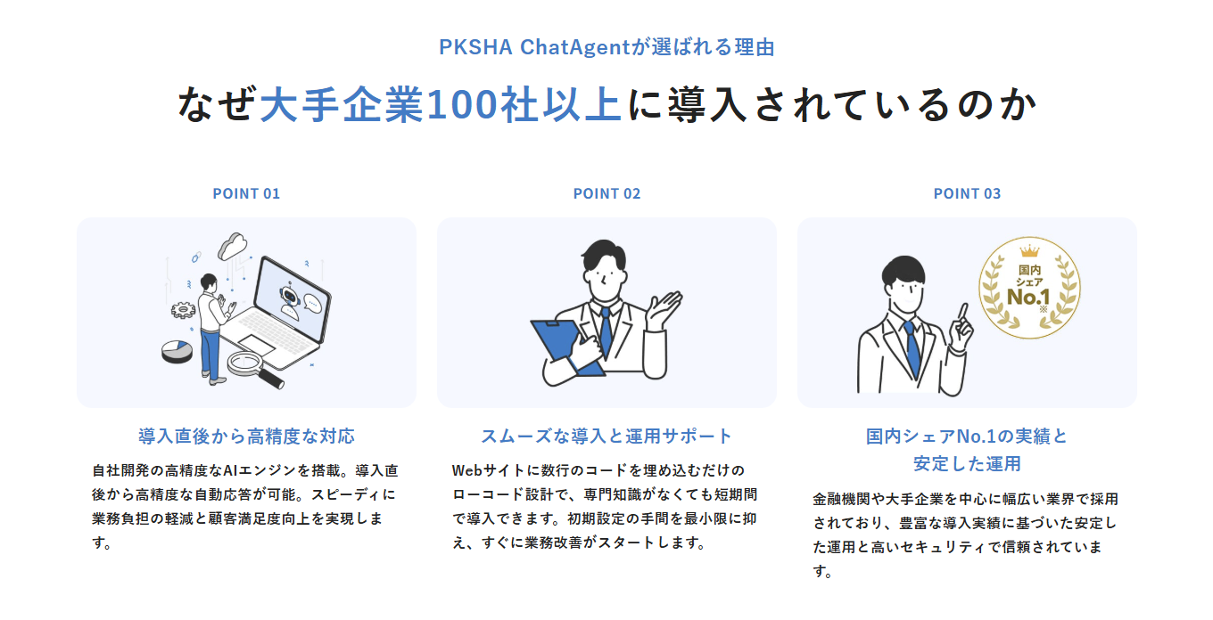 PKSHA ChatAgent紹介画像の2枚目